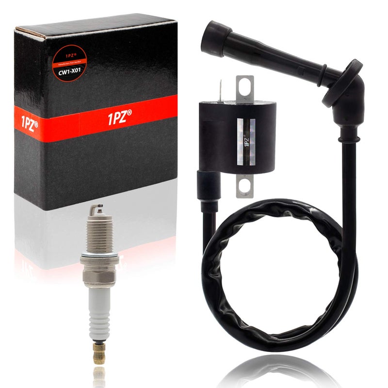 1PZ CW1-X01 Ignition Coil Spark Plug Replacement for Yamaha Raptor 660R Grizzly Rhino 660 YFM660 YXR660 2001 2002 2003 2004 2005 2006 2007 2008 - Image 1